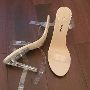 Fashionova clear strap heels